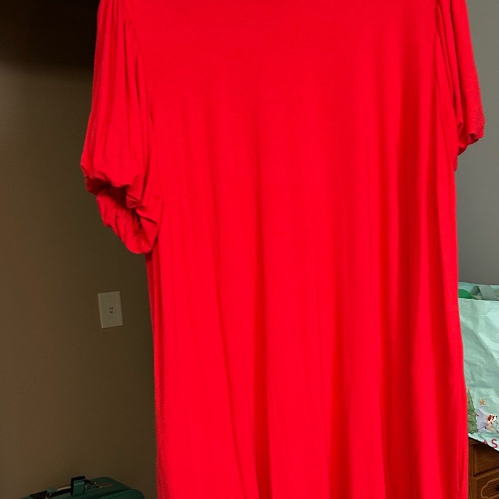 Red Puff Sleeve dress -cute valentines dress.  ❤️